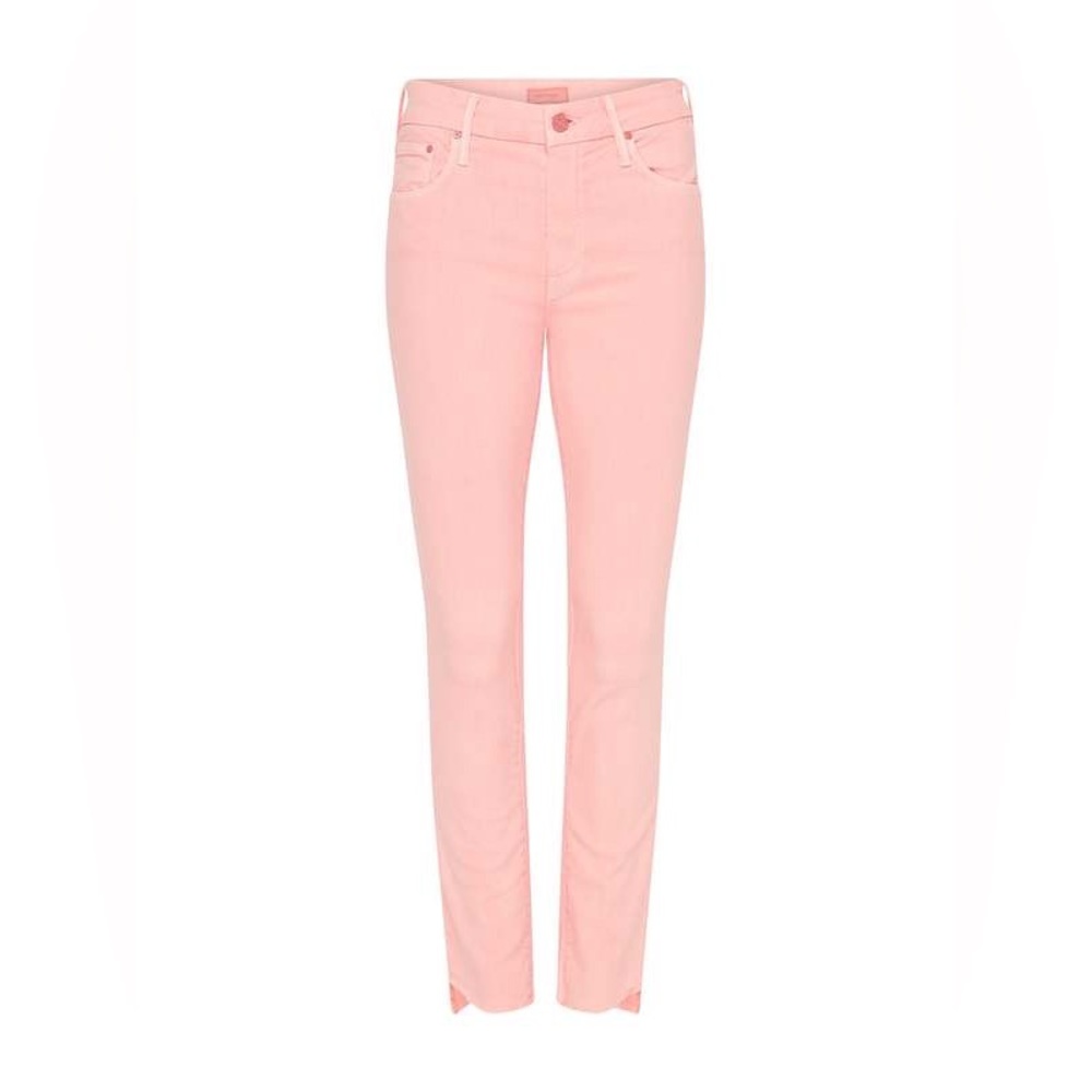 Mother Denim The Looker Ankle Step Fray Jean in Pink Lemonade